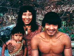 Family members of an Uru Eu Wau Wau group in Rondonia state, Brazil