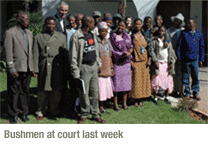 Bushmen outside court in mid-May 2006